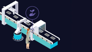 A graphic depicting how to improve manufacturing efficiency and quality.